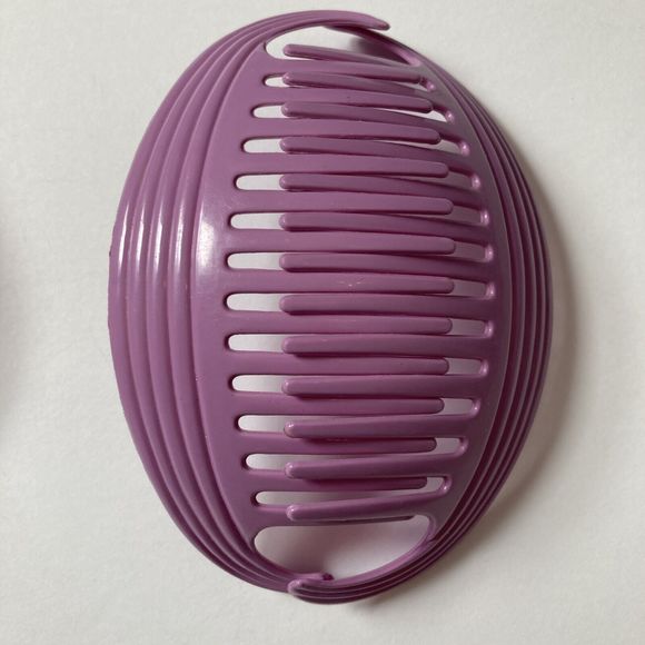 Vintage 80's GOODY TZERS Hair Clip Banana Comb Ponytail Holder Pink Purple - Picture 3 of 7